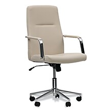 Alera® Fixed Arm Leather Task Chair, White (ALEWS4106)
