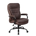 Boss LeatherPlus Faux Leather Executive Big & Tall Chair, 400 lb. Capacity, Bomber Brown (B991-BB)