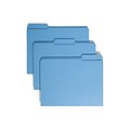 Smead File Folder, Reinforced 1/3-Cut Tab, Letter Size, Blue, 100/Box (12034)