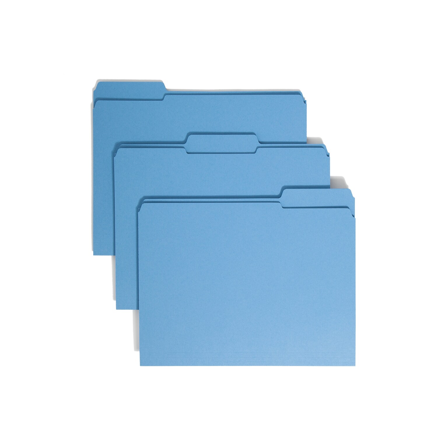Smead File Folder, Reinforced 1/3-Cut Tab, Letter Size, Blue, 100/Box (12034)
