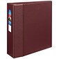 Avery Heavy Duty 4" 3-Ring Non-View Binders, D-Ring, Maroon (79-364)