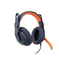 Logitech Zone Learn 3.5mm Stereo Computer Headset, Blue/Orange (981-001389)