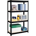 Space Solutions Boltless Steel Shelving, 4 Shelves, Black, 60H x 36W x 16D