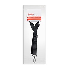 Staples Breakaway Lanyard with Swivel Hook, 23 Length, Nylon, Black (51921)