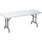 Correll® 24"D x 48"L Heavy Duty Plastic Folding Table; Gray Granite Top