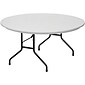 Correll® 60" Heavy Duty Round Plastic Folding Table; Gray Granite Top