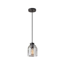 Adesso Bristol 1-Light Incandescent Pendant, Dark Bronze/Clear (4287-01)