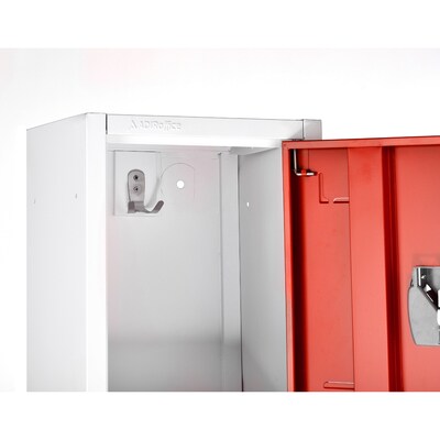 AdirOffice 72'' 2-Tier Key Lock Red Steel Storage Locker, 2/Pack (629-202-RED-2PK)
