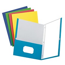 Oxford 2 Pocket Folders with Fasteners, Assorted Colors, 100/Box (ESS50764)