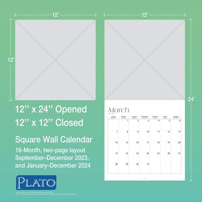 2024 Plato By the Sea 12" x 24" Monthly Wall Calendar (9781975466244)