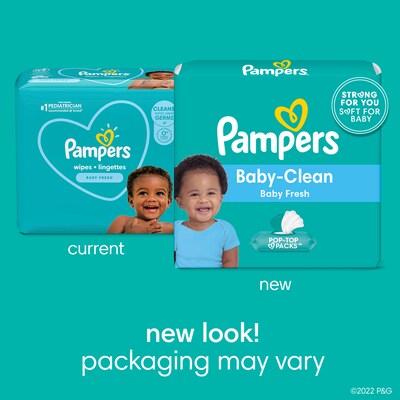 Pampers Baby Clean Wipes, Baby Fresh Scented, 6 Pop-Top Packs, 432 Count (73278/75614)