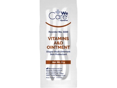 Dynarex We Care Vitamins A & D Ointment, 0.18 Oz., 144/Box, 6 Boxes/Carton (1150)