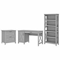 Bush Furniture Key West 54W Computer Desk with Lateral File Cabinet and Bookcase, Cape Cod Gray (KW