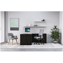 HON Mod 60W L-Shaped Double-Pedestal Desk, Java Oak (HLPL6072LDESK2BBFJA1)