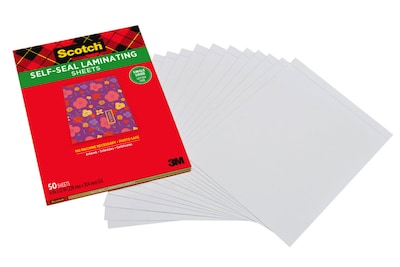 Scotch™ Self-Seal Single-Sided Laminating Sheets, Letter, 50/Pack (LS854SS-50)