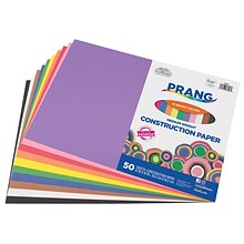 Prang 12 x 18 Construction Paper, Assorted Colors, 50 Sheets/Pack (P6507-0001)