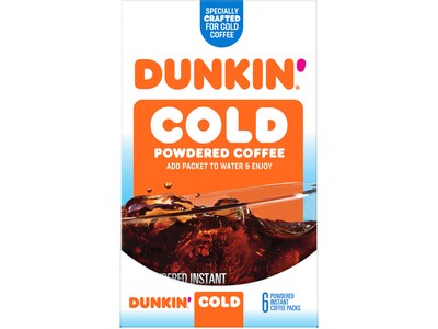 Dunkin Cold Coffee Packet, 1.02 oz., 6/Box (8133401632)