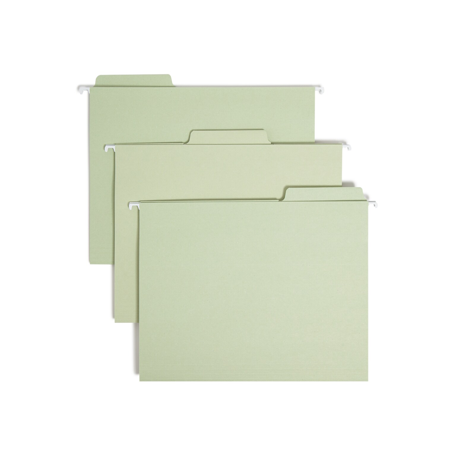 Smead FasTab Hanging File Folders, 1/3 Cut, Letter Size, Moss, 20/Box (64082)