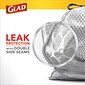 Glad 13 Gallon Trash Bag, 8.5"x8.5", Low Density, .72 mil, White, 100 Bags/Box (CLO 78526)