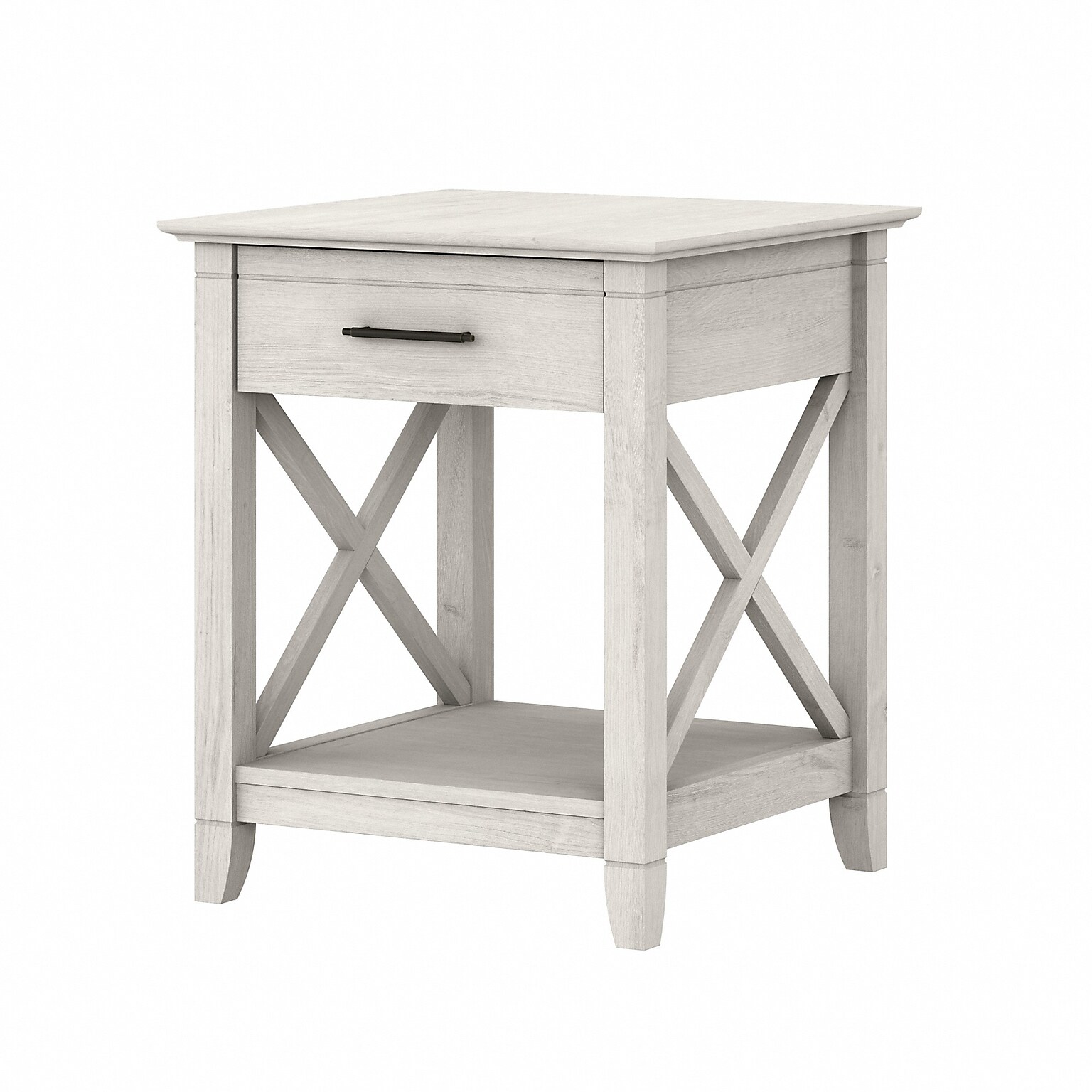 Bush Furniture Key West 20 x 20 End Table, Linen White Oak (KWT120LW-03)