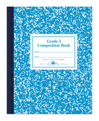 Roaring Spring Paper Products Composition Notebooks, 7.75 x 9.75, Wide Ruled, 50 Sheets, Blue (ROA