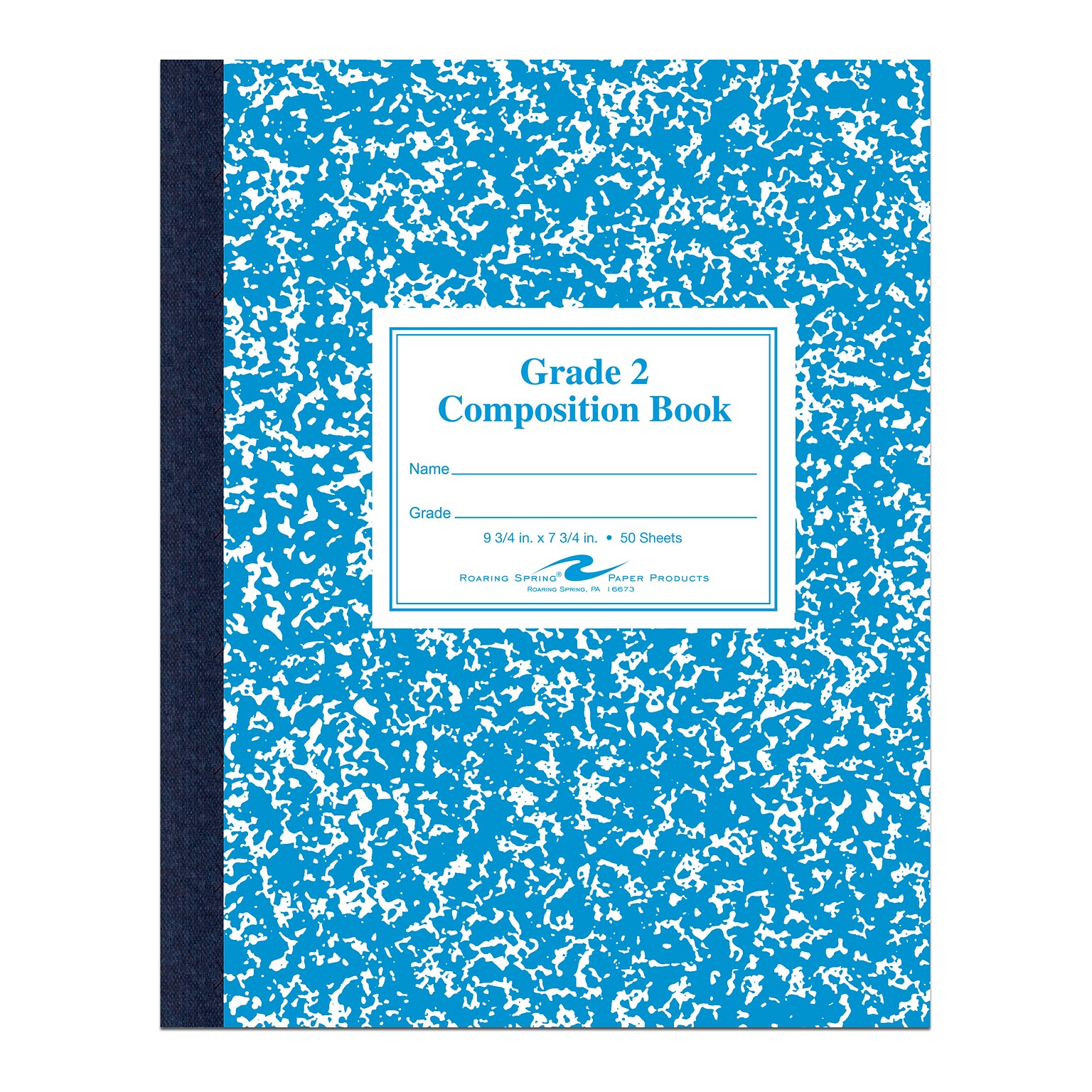 Roaring Spring Paper Products Composition Notebooks, 7.75 x 9.75, Wide Ruled, 50 Sheets, Blue (ROA77921)