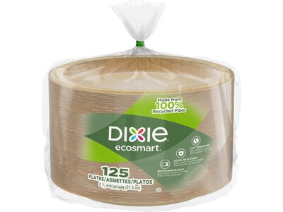 Dixie ecosmart 8.5Dia. Paper Plate, Brown, 125 Plates/Pack (RFP9WS)