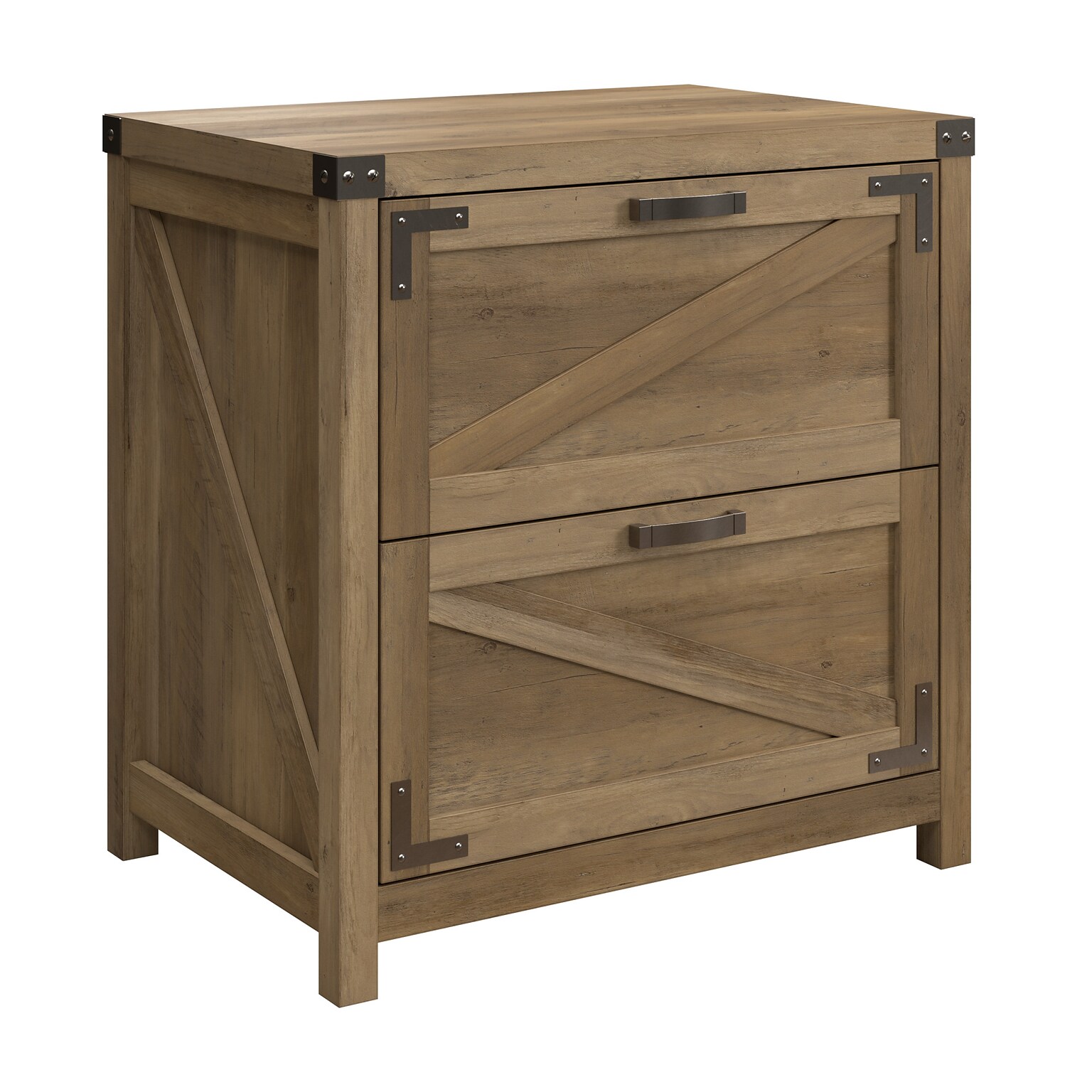 Bush Furniture Knoxville 2-Drawer Lateral File Cabinet, Reclaimed Pine (CGF129RCP-03)
