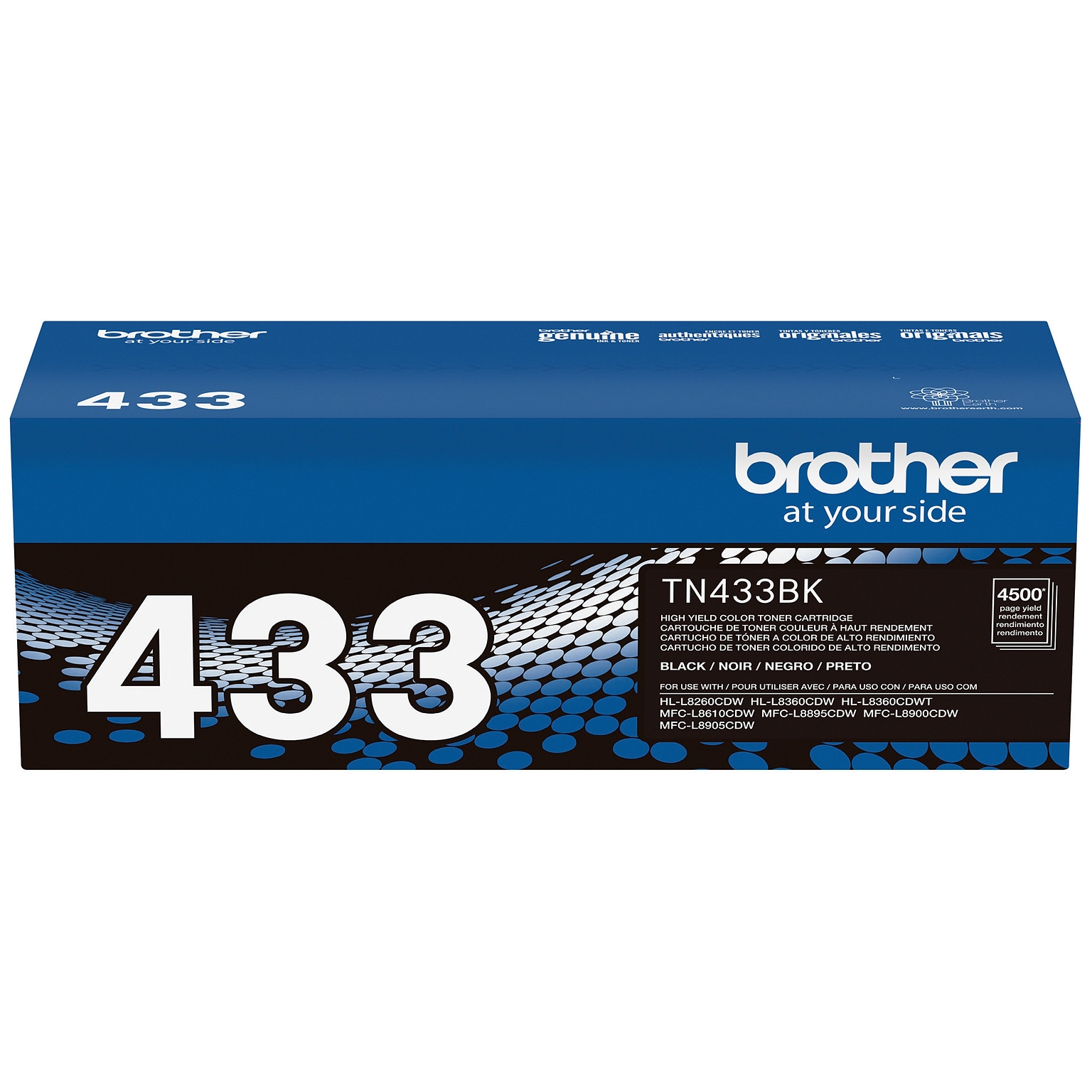 Brother TN-433 Black High Yield Toner Cartridge   (TN433BK)