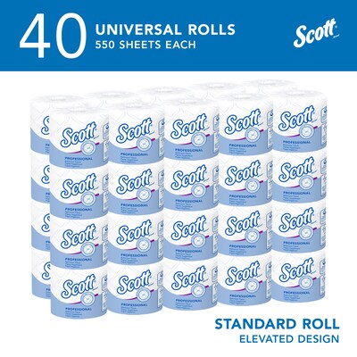 Scott Professional Toilet Paper, 2-Ply, White, 550 Sheets/Roll, 40 Rolls/Carton (48040)