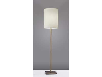 Adesso Liam 60.5" Antique Brass Floor Lamp with Light Beige Cylinder Shade (1547-21)