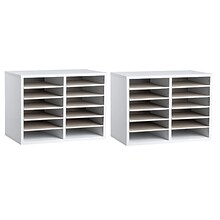 AdirOffice 500 Series 12-Compartment Literature Organizers, 20 x 11.8, White (500-12-WHI-2PK)