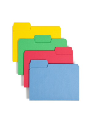 Smead SuperTab File Folder, Oversized 1/3-Cut Tab, Letter Size, Assorted Colors, 24 per Pack (11956)