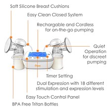 Crane Deluxe Cordless Breast Pump, Electric (EE-9003)