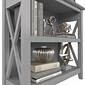 Bush Furniture Key West 30"H 2-Shelf Bookcase with Adjustable Shelf, Cape Cod Gray (KWB124CG-03)