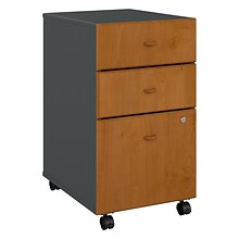 Bush Business Furniture Cubix 3-Drawer Mobile Vertical File Cabinet, Letter/Legal Size, Natural Cher