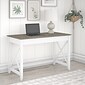 Bush Furniture Key West 48"W Writing Desk, Shiplap Gray/Pure White (KWD148G2W-03)