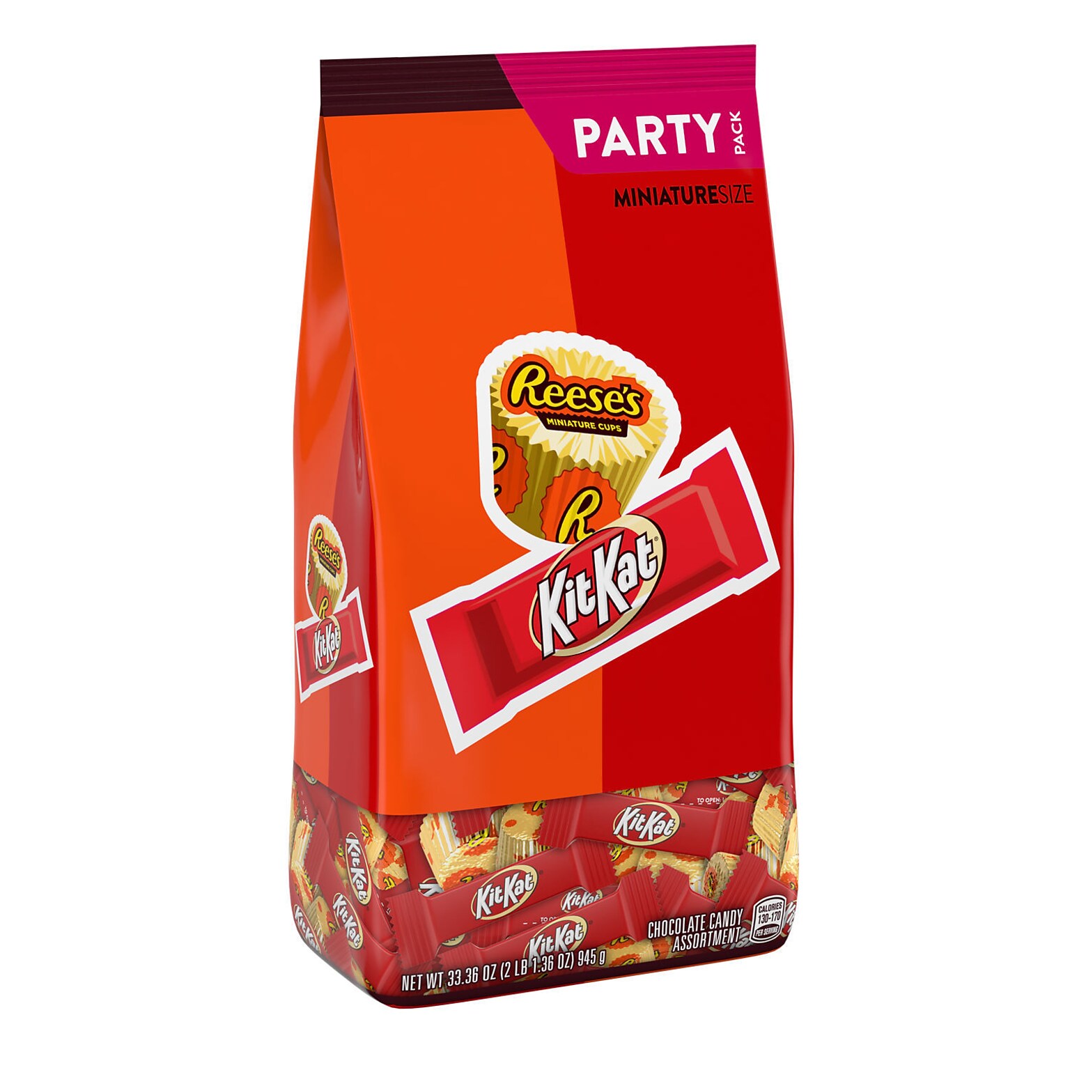 KIT KAT and REESES Assorted Milk Chocolate Flavored Miniatures, Candy Party Pack, 33.36 oz (HEC40040)