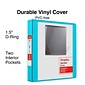 Staples® Standard 1.5" 3 Ring View Binder with D-Rings, Teal (58652)