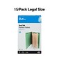 Quill Brand® End-Tab Partition Folders, 2 Partitions, 6 Fasteners, Emerald Green, Legal, 15/Box (749034)
