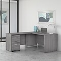 Bush Business Furniture Studio C 60W L Shaped Desk with Mobile File Cabinet and Return, Platinum Gr