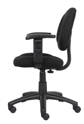 Boss Perfect Posture Deluxe Office Task Chair with Adjustable Arms, Black (B316-BK)