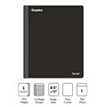 Staples Premium 3-Subject Notebook, 8.5 x 11, College Ruled, 150 Sheets, Black (ST58329)