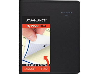 2024 AT-A-GLANCE QuickNotes 8 x 10 Weekly & Monthly Appointment Book, Black (76-01-05-24)