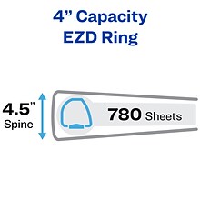 Avery Heavy Duty 4 3-Ring Non-View Binders, One Touch EZD Ring, Black (79984)