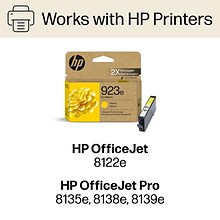 HP 923e EvoMore Yellow High Yield Ink Cartridge (4K0T6LN), print up to 800 pages