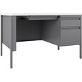 Hirsh 48W Single-Pedestal Teachers Desk, Platinum/White (22643)