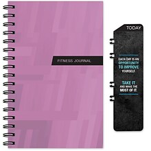 Global Printed Products 8.5” x 5.5” Workout Fitness Journal, Purple (GPP-0078-Q)