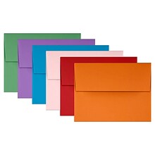 JAM Paper A2 Colored Invitation Envelopes, 4 3/8 x 5 3/4, Assorted Colors, 150/Pack (956A2brogvy)