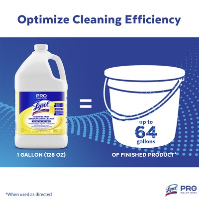 Lysol Professional Disinfecting Deodorizing Cleaner, Concentrate, Lemon Scent, 128 oz. (3624176334)